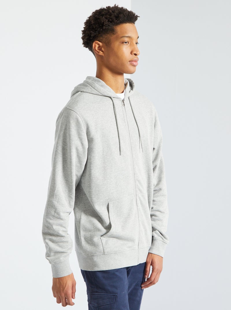 Sweat à capuche zippé +1m90 gris - Kiabi