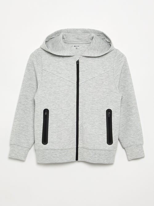 Sweat à capuche zippé avec 2 poches zippées - Kiabi
