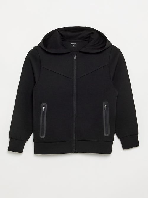 Sweat à capuche zippé avec 2 poches zippées - Kiabi