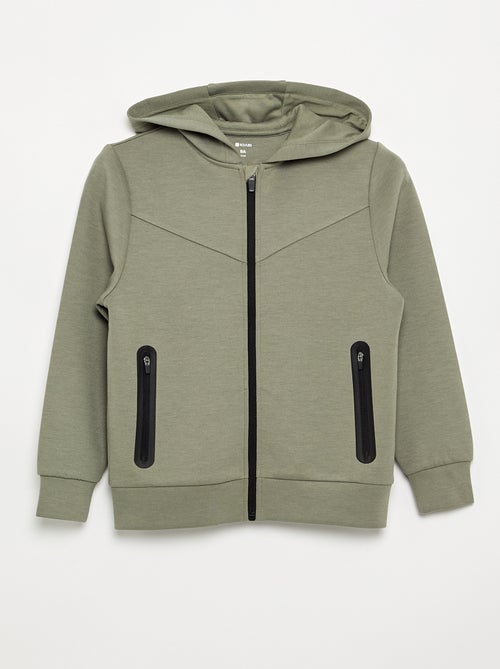 Sweat à capuche zippé avec 2 poches zippées - Kiabi