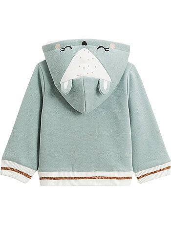 Sweat à capuche zippé bébé en molleton alma