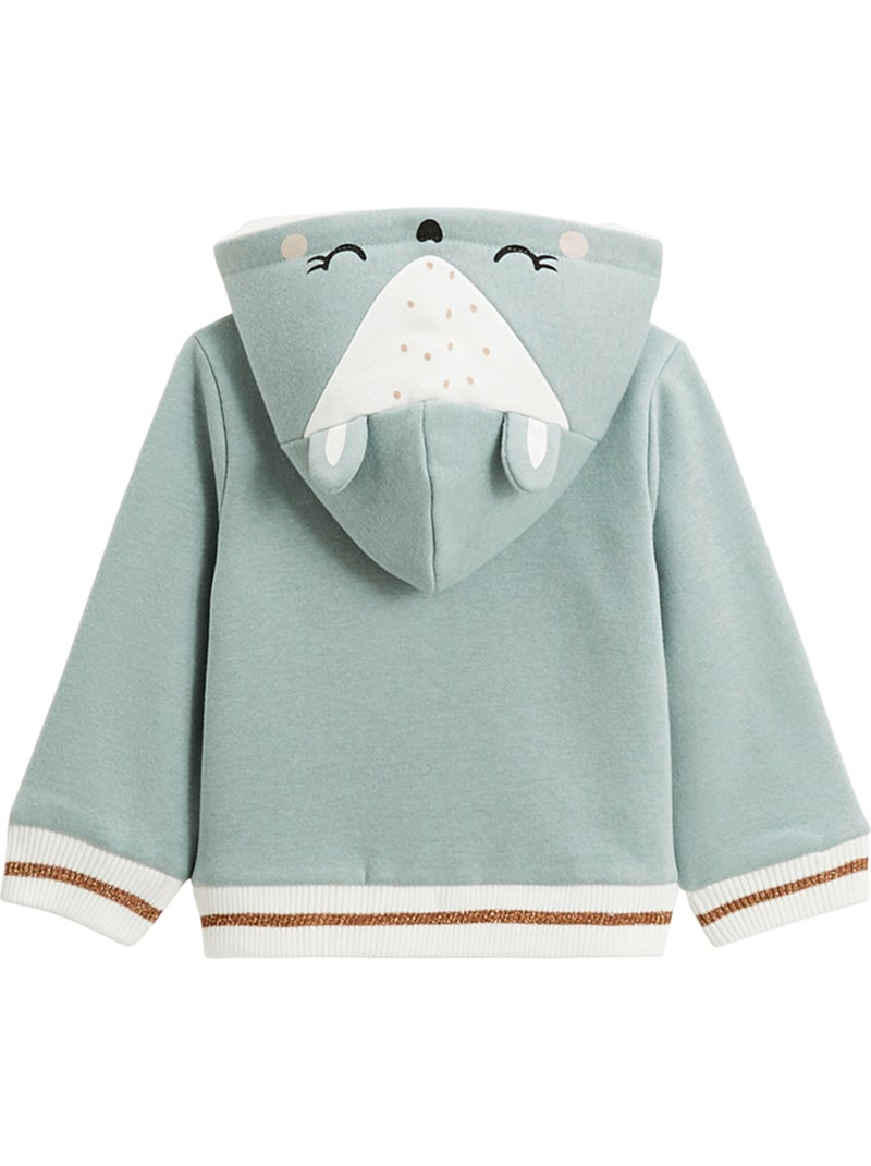 Sweat à capuche zippé bébé en molleton Alma Bleu - Kiabi
