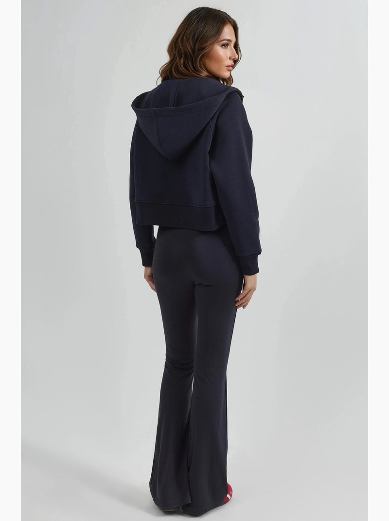 Sweat à capuche zippé coupe décontractée hiccup Bleu marine - Kiabi