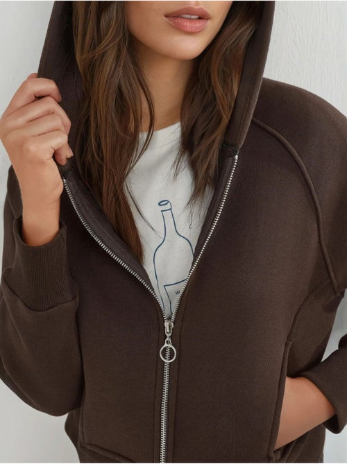 Sweat à capuche zippé coupe décontractée hiccup - Kiabi Sweat à capuche zippé coupe décontractée hiccup - Kiabi