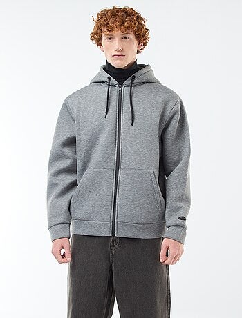 Sweat à capuche zippé doublé effet moutonné