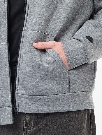 Sweat à capuche zippé doublé effet moutonné