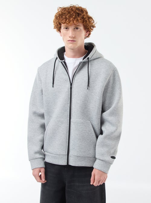 Sweat à capuche zippé doublé effet moutonné - Kiabi