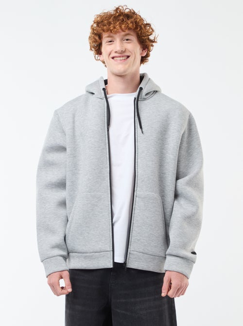 Sweat à capuche zippé doublé effet moutonné - Kiabi
