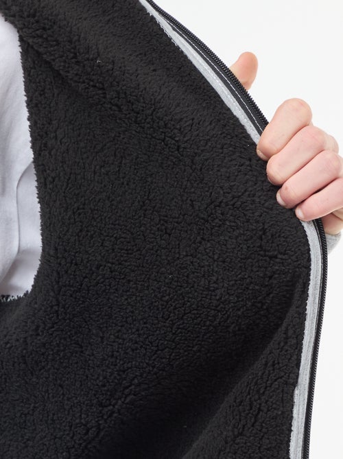 Sweat à capuche zippé doublé effet moutonné - Kiabi