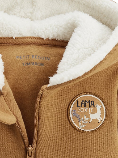 Sweat à capuche zippé enfant en molleton Lamascotte - Kiabi