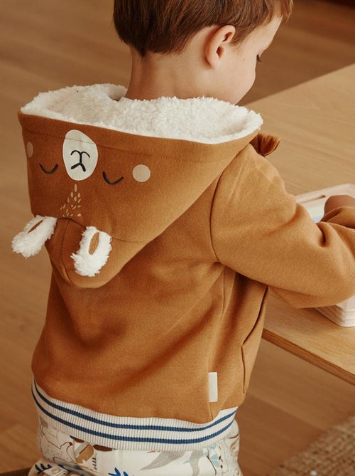 Sweat à capuche zippé enfant en molleton Lamascotte - Kiabi