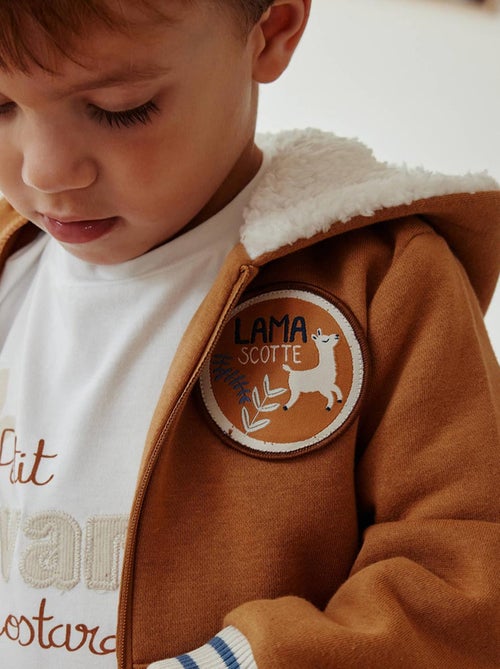 Sweat à capuche zippé enfant en molleton Lamascotte - Kiabi