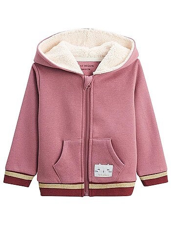 Sweat à capuche zippé enfant en molleton matcha
