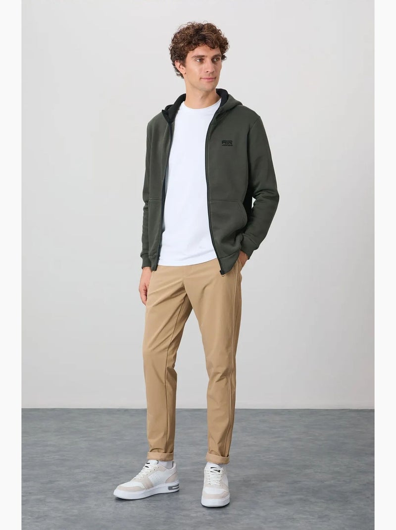 Sweat à capuche zippé homme tommy Kaki - Kiabi