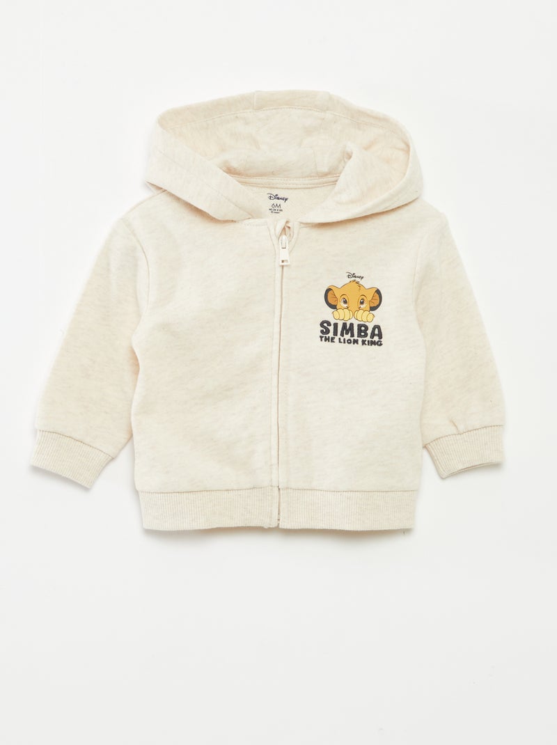 Sweat à capuche zippé 'Simba' Beige - Kiabi
