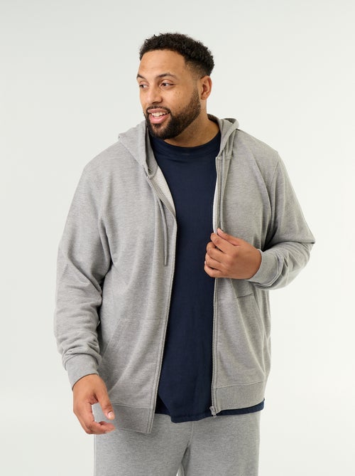Sweat à capuche zippé uni - Kiabi