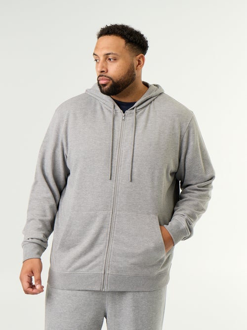 Sweat à capuche zippé uni - Kiabi
