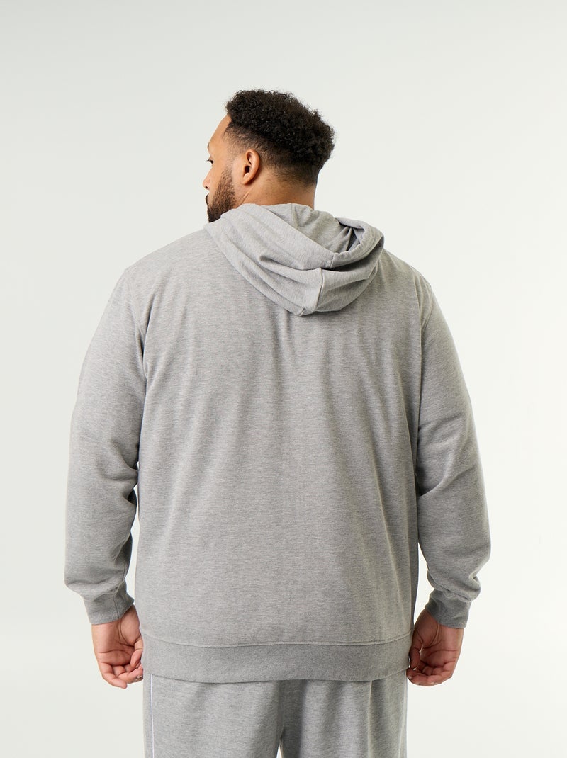 Sweat à capuche zippé uni Gris - Kiabi