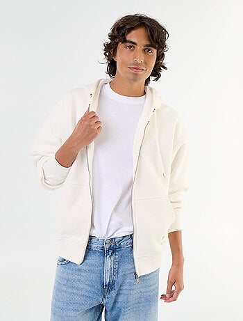sweat à capuche zippée uni