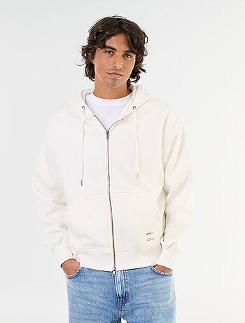 sweat à capuche zippée uni