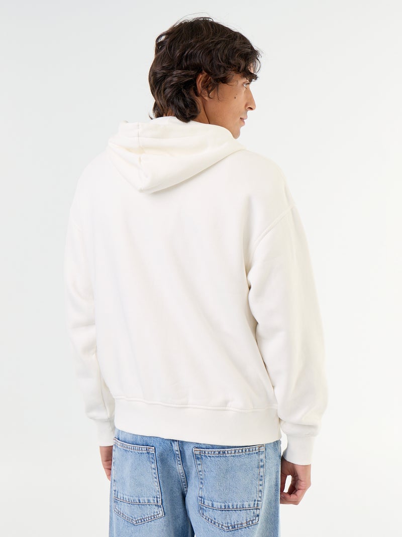 sweat à capuche zippée uni Blanc - Kiabi