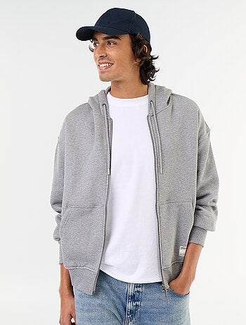 sweat à capuche zippée uni