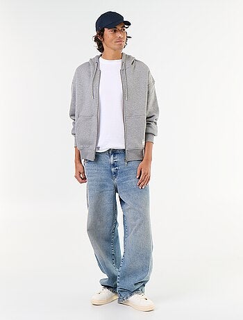 sweat à capuche zippée uni