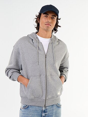 sweat à capuche zippée uni