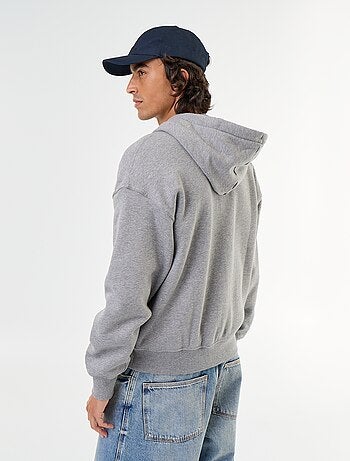 sweat à capuche zippée uni