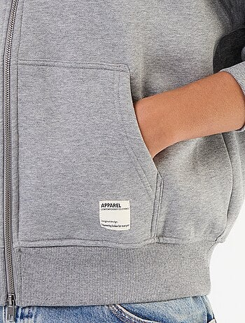 sweat à capuche zippée uni