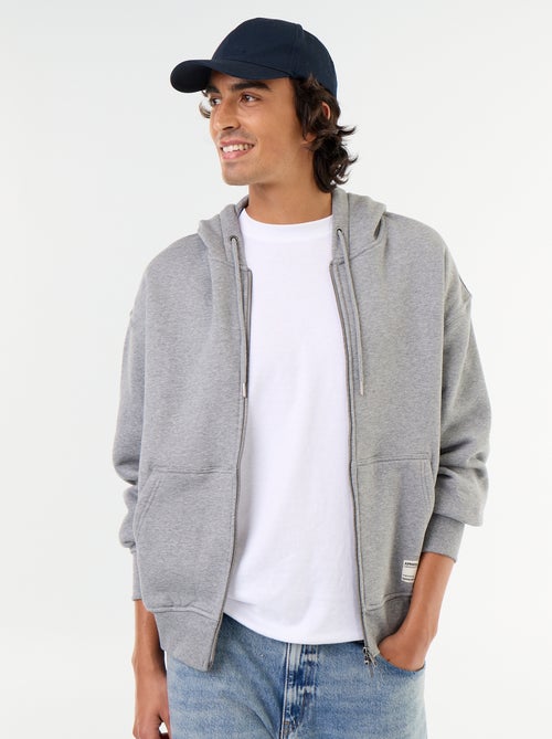 sweat à capuche zippée uni - Kiabi