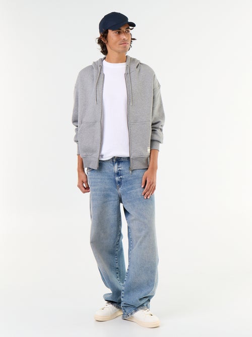 sweat à capuche zippée uni - Kiabi