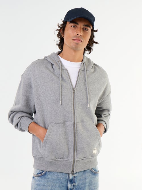 sweat à capuche zippée uni - Kiabi