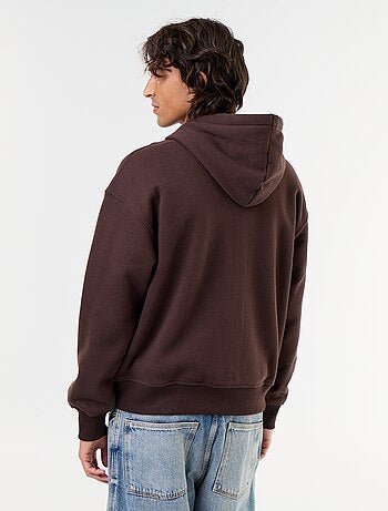 sweat à capuche zippée uni