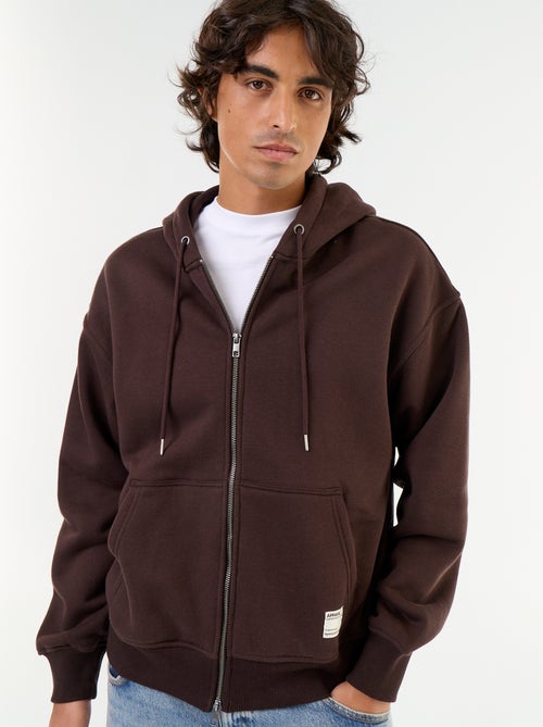 sweat à capuche zippée uni - Kiabi