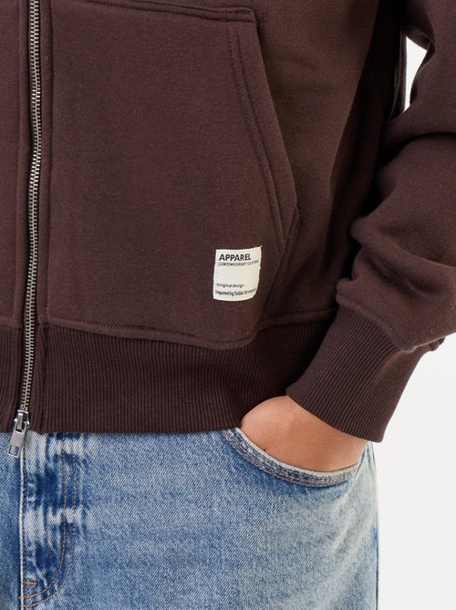 sweat à capuche zippée uni - Kiabi