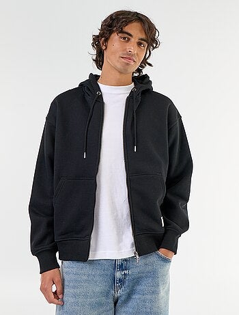 sweat à capuche zippée uni