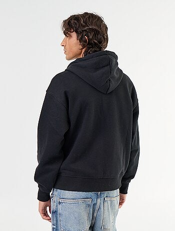 sweat à capuche zippée uni
