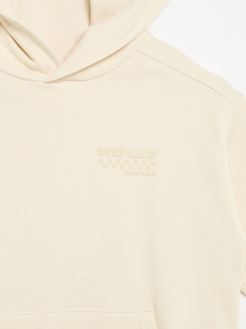 Sweat à capuches et manches courtes Ecru - Kiabi