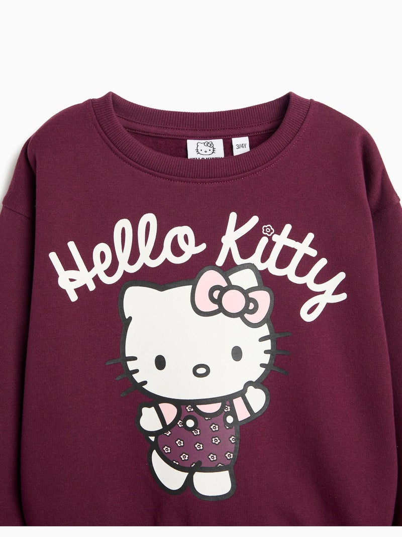 Sweat à capuchon « hello kitty », mo fashion Violet - Kiabi