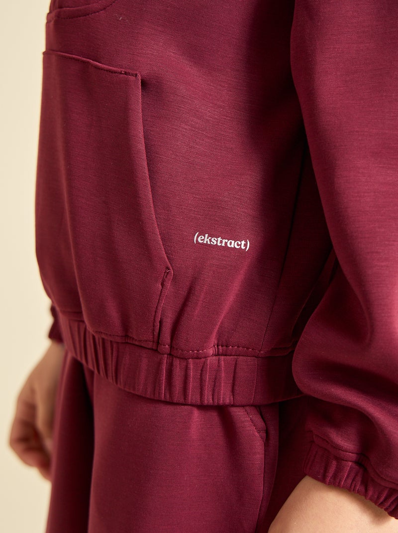 Sweat à col camionneur Rouge - Kiabi