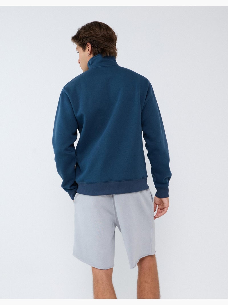 Sweat à col montant, mo fashion Bleu - Kiabi