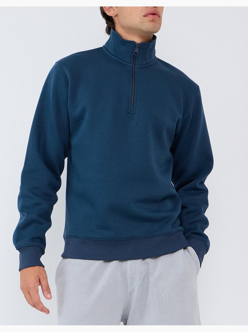 Sweat à col montant, mo fashion Bleu - Kiabi