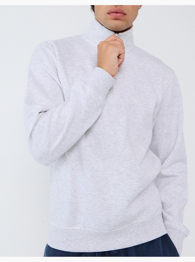 Sweat à col montant, mo fashion Gris - Kiabi