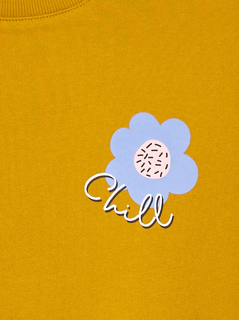 Sweat à col rond - Grafik Edition Jaune - Kiabi