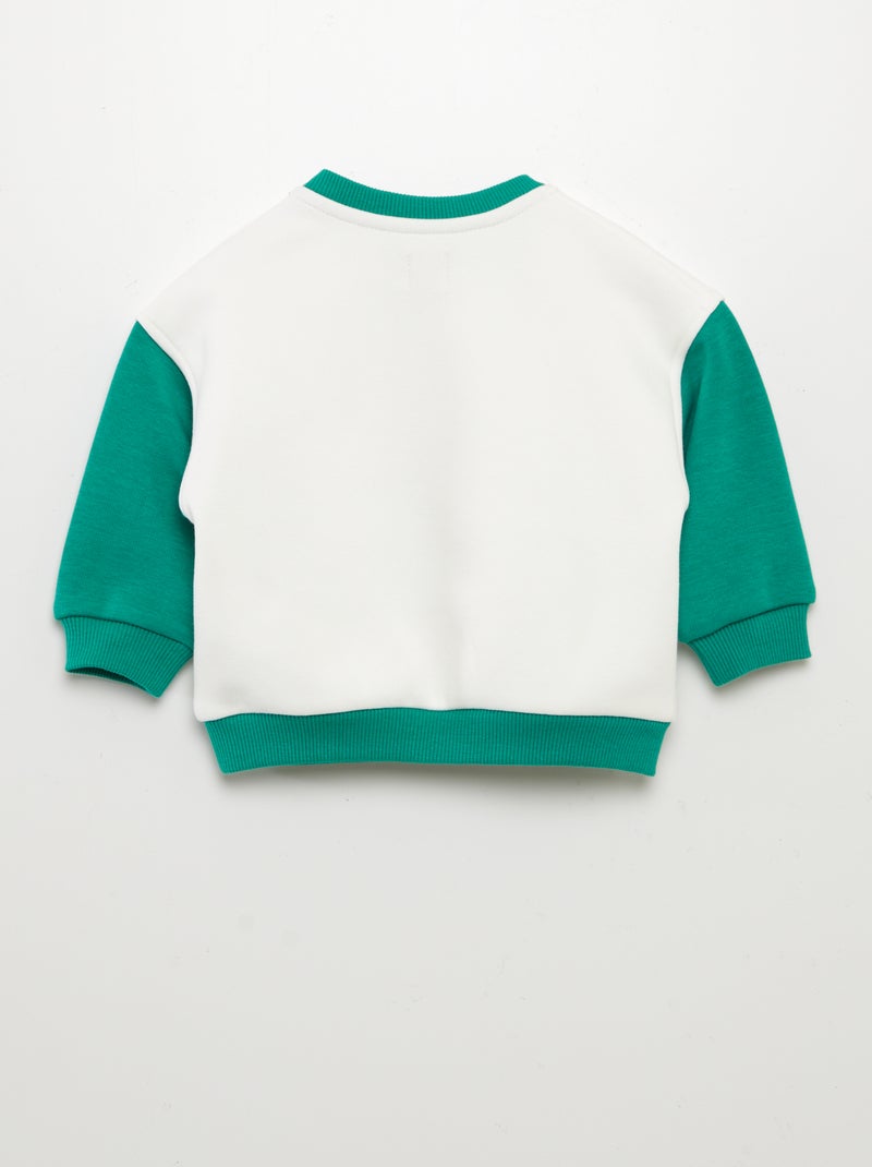 Sweat à col rond - Grafik Edition Vert - Kiabi