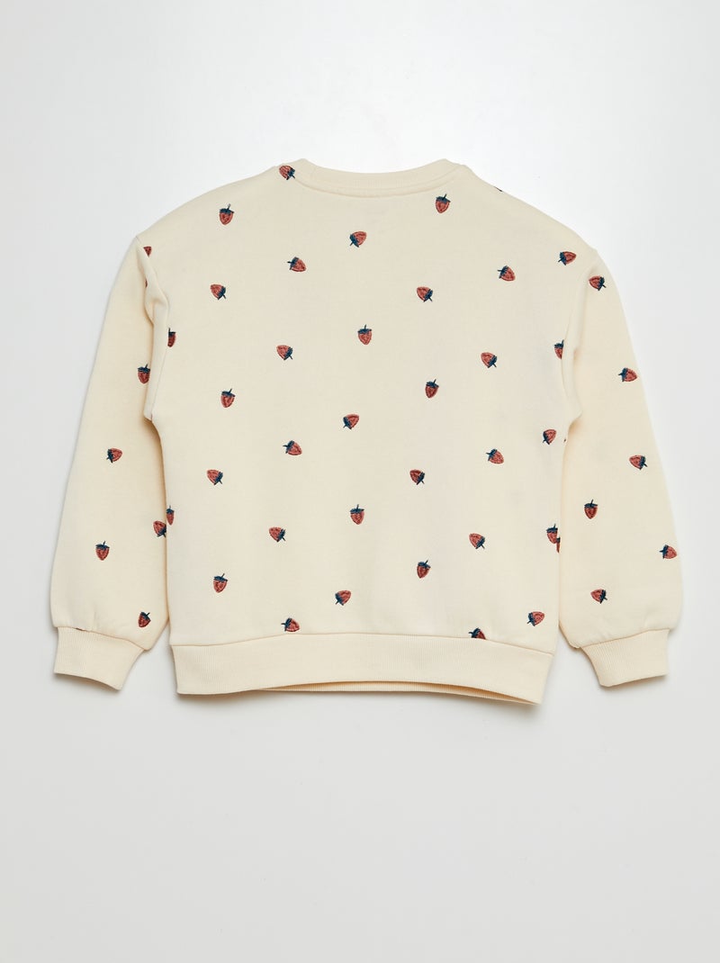 Sweat à col rond animé Blanc - Kiabi