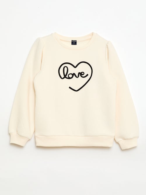 Sweat à col rond avec motif en cordelette - Kiabi