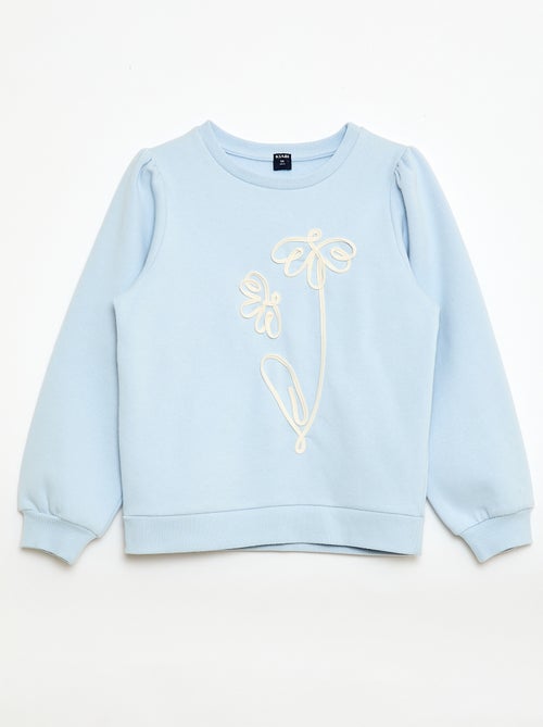 Sweat à col rond avec motif en cordelette - Kiabi