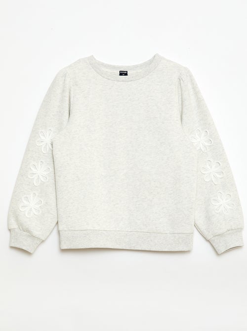 Sweat à col rond avec motif en cordelette - Kiabi